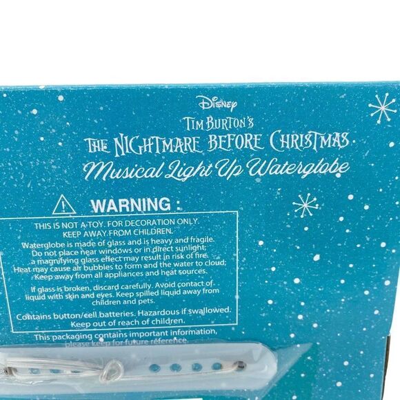 Disney Nightmare Before Christmas Musical Light Up Water Snow Globe Train New - Picture 8 of 12